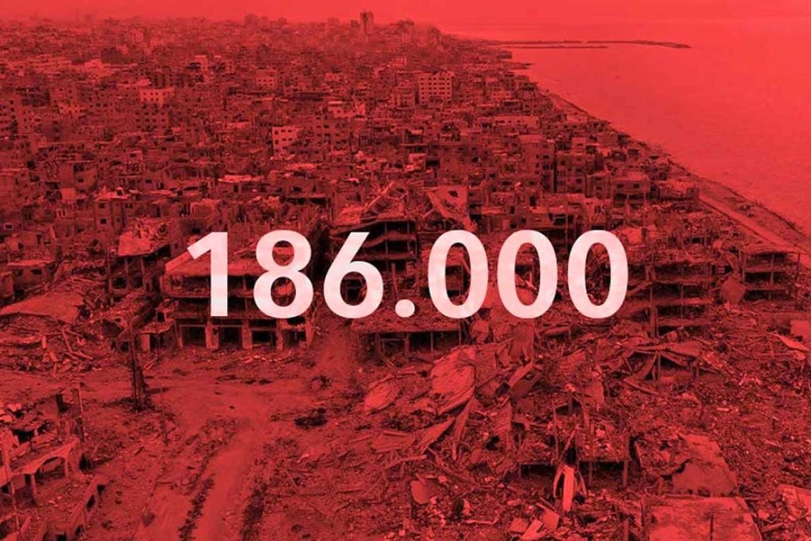 Gaza: le nombre de morts pourrait atteindre 186000